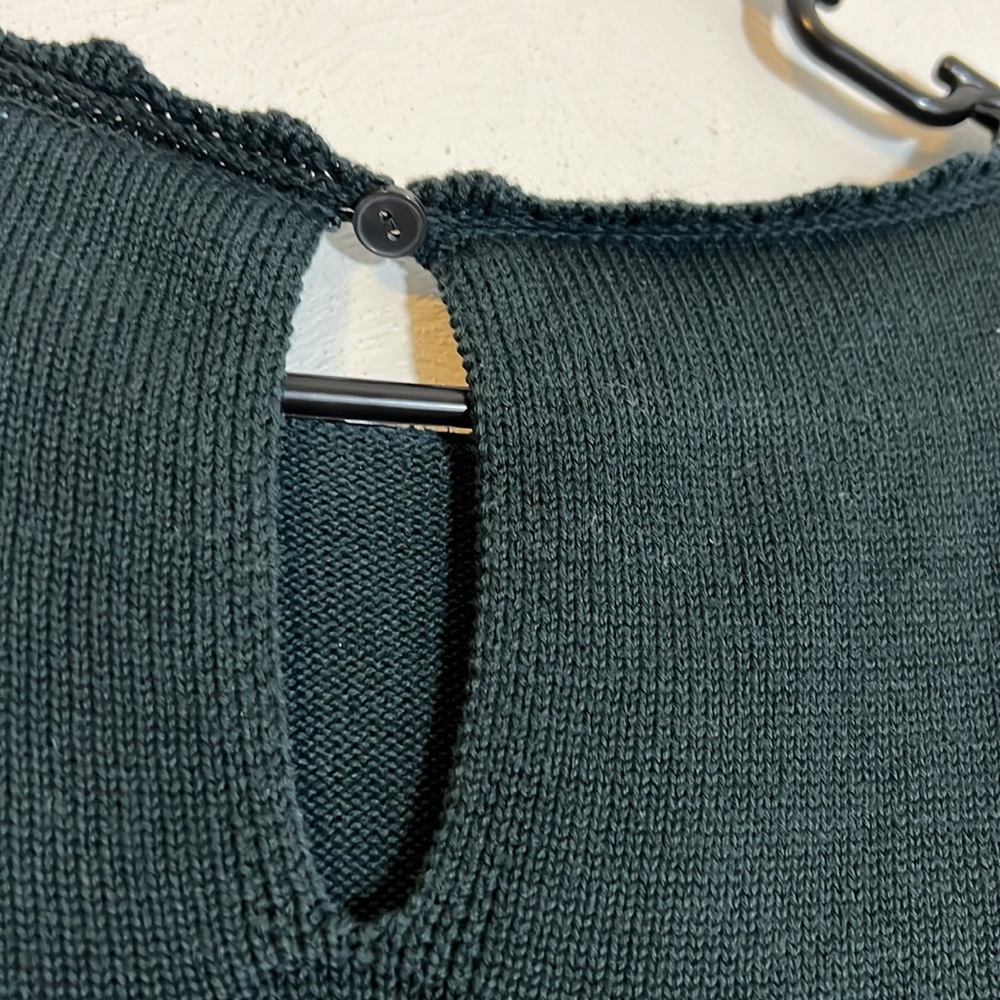Loft Green Sweater With Button Back - image 3